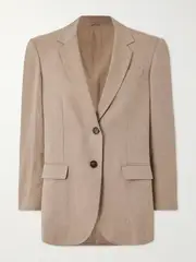 [Brunello Cucinelli] Brunello Cucinelli - Linen And Wool-blend Blazer - Brown - IT44 IT 44 Brown