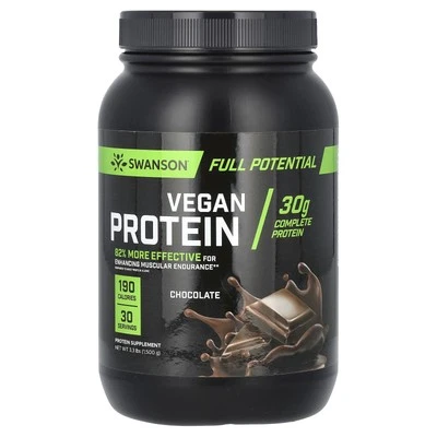2 X Swanson, Vegan Protein, Chocolate, 3.3 lbs (1,500 g)