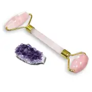 Magic Crystals | Rose Quartz Facial Roller and Amethyst Cluster Bundle