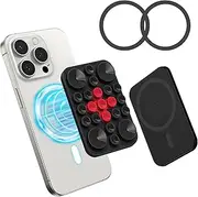 Lawonda Magnetic Suction Cup Phone Mount for MagSafe Case, Sticky Grip Anti-Slip Hands-Free Shower Phone Holder for iPhone 16/15/14/13/12, Removable Hands-Free Selfie/Video for Women Girl Teen, Black