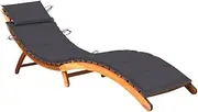 Garden Sun Lounger with Cushion Solid Wood Acacia, Patio Sun Loungers
