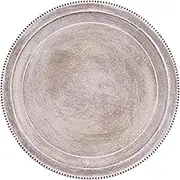 Round Decorative Tray for Bathroom Ottoman, Coffee Table Tray, Jewelry Organizer, White & Brown Perfume Tray, Vintage Farmhouse Room Decor, Boho Home Decor, Housewarming Gift, Table Centerpiece