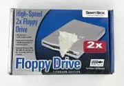 NEW SmartDisk High-Speed 2x External Floppy Drive 1.44 MB USB Titanium Edition