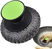 Kitchen Scrub Brush | Kitchen Dish Scrubber with Non-Slip Grip | Heavy Duty Cleaning Scrubber with Handle Palm Scouring Pad for Stoves, Grills & Griddles