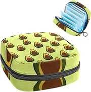 Period Bag,Sanitary Napkin Storage Bag,Avocado Green Background,Tampon Holder for Purse