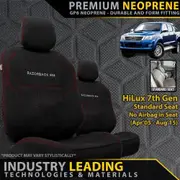 Toyota Hilux 7th Gen - Standard Seat - No Seat Airbags - GP6 Premium Neoprene 2x Front Seat Covers (Made To Order)