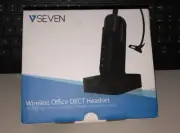 V7 HSW100-1N Wireless Office DECT Headset, Noise Cancelling, Mute-Button