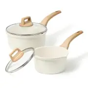 1.5Qt & 2.5Qt Sauce Pan Set with Lid Nonstick Saucepan 4 Pcs Non Stick Sauce ...