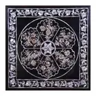 36" Square Black Marble Center Sofa Coffee Table MOP Inlay Floral Arts Decors