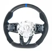 Flat Bottom Carbon Suede Blue Steering Wheel For Mini F54 F55 F56 F57 F60 F61 (for: Mini)