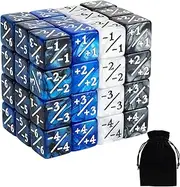 48 Pieces Magic Counter Dice Life MTG Counters Dice Set Marble Buff Tokens D6 Dice Compatible with Magic The Gathering, TCG, Card Gaming Accessories
