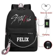 Stray Kids Usb Backpack Korean Style Felix Bookbag Back To School Boys Girls Fans Gift Bag Mochila 10