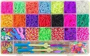 7500pcs Large Mixed Color Loom Bands Kit DIY Board Hooks S Clips Beads Charms