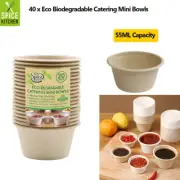 40 x Biodegradable Catering Cups Noodle Bowl Ice Cream Dessert Sauce Cup 55ML