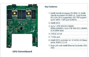 超微 SuperMicro X10DGO 主板 伺服器 C612 雙路