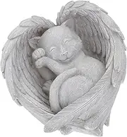 Levemolo Memorial Stone for Cat Resin Pet Cat Tombstone Angel Statue for Garden