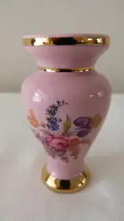Mini Pink 24 K gold Porcelain vase