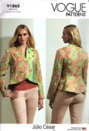 Vogue V1865 Misses 6 to 14 Julio Cesar Lined Jacket Sewing Pattern New