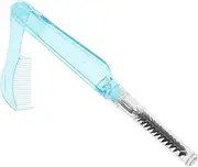 Mikinona Dual Function Eyebrow Brush Mascara Applicator by Portable Foldable Lash Comb Brow Shaper Beauty Tool Blue Travel Size