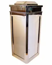 M Design Mirror Stainless Steel Finish Metal Trash Can