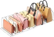 Lifewit 2 Pack Plastic Purse Organizer for Closet, Adjustable Shelf Dividers for Closet Organization, Clear Bag Storage Organizer, Separators for Handbag, Clutch,Tote, Book in Bedroom, Office