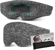 minkissy Sleep Eye Mask for Women and Men Ergonomic Light Blocking Design with Strap Full Coverage Eye Covers for Comfortable Sleep Experience Grey with Storage Bag