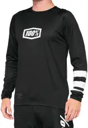 100% R-Core Bicycle Jersey, black-white, Size M for Men Black White