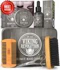 Ultimate Beard Grooming Kit with Brush Comb Balm Oil Scissors Gift Set for Men