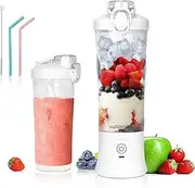 [VKYOZVA] Portable Blender, 20 Oz Travel Blender USB-C Rechargeable with 6 -leaf Stainless Steel Blades, BPA Free, Personal Blender for Shakes and Smoothies,Suitable for Family Travel Gyms, White