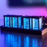 Nixie Tube Clock Vintage 16 Million RGB Electronic Table Clock Digital Led Desk Clock Home Decor Ornaments Gift Support