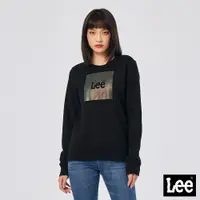 在飛比找蝦皮商城優惠-Lee 方框漸層LOGO長袖大學T 女 Modern 玫瑰粉