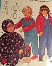 Burda Sewing Pattern 7167 Child Overall Jacket Snowsuit Size 6 month Winter