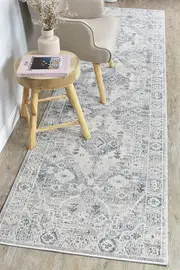 Marrakech Urban Blue Light Grey Runner Rug