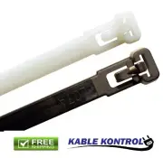 Kable Kontrol Releasable Cable Ties - Trigger Style - 50 Lbs Test - 100 Pcs/Pack