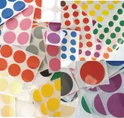 Mixed Plastic Vinyl Colour Code Stickers Coloured Sticky Labels - 13 Colours