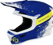 Shot Furious Roll Motocross Helmet, blue-yellow, Size S for Men Blue Yellow