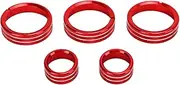 GRCFUMO Air Conditioner Audio Switch Knob Ring Cover, Lightweight Climate Control Button Switch Ring, Interior Covers Trim for MX 5 2009 to 2015 (Red)