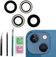 2 Pcs/Set 13 Rear Back Camera Glass Lens Replacement for iPhone 13 for iPhone 13 Mini Camera Glass Lens Max Sapphire with Adhesive Preinstalled + Replacement Repair Tool kit Set 2pcs