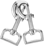 Happyyami 2Pcs Dog Leash Clasp Heavy Duty Swivel Snap Hooks for Collars Luggage and Backpacks Resistant Metal Clips with Quick Fastening and Rotation Lightweight