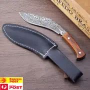 Outdoor Camping Fixed Blade Knife Mini Skinning Steel Knife with Leather Sheath