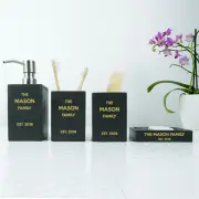 Their Personalised Black Sand Bathroom Set