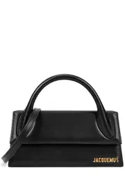 Jacquemus Le Chiquito Long Black Leather Top Handle Bag, Bag, Black One Size