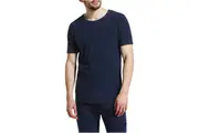 Mens Thermal Short Sleeve Top Microfleece Baselayer Underwear T Shirt - Navy