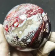 TOP 401G Natural Polished Mexico Banded Agate Crystal Sphere Ball Healing WYX334
