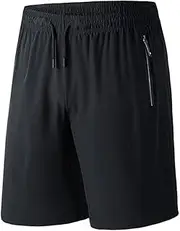 [BLEXX] Quick Dry Sports Shorts for Men - Summer Beach Casual Plus Large Size Zipper Pocket Quick Dry Gym Running Shorts