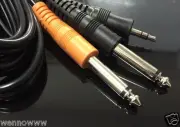 6' ft Twin Male 1/4" 6.35mm Mono Male to Stereo 1/8" 3.5mm Male Shield Y-Cable