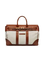 Brunello Cucinelli Leather And Cottonlinen Blend Handbag