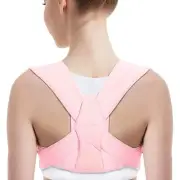 Posture Corrector Adjustable Upper Back Brace Pink L/XL