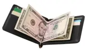 BLACK LEATHER MONEY METAL CLIP Credit ID Men's Front Pocket Wallet US Seller