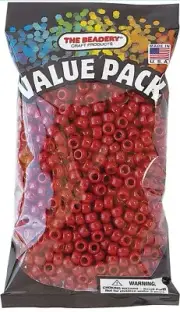 The Beadery Red Plastic Pony Bead Value Pack